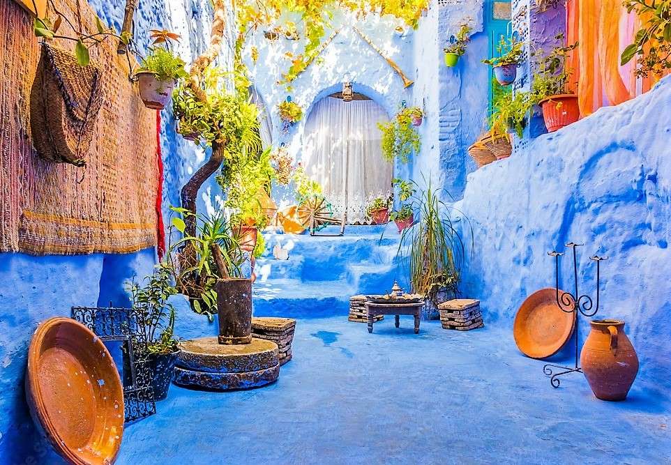 Błękitne miasto Chefchaouen w Maroku puzzle online