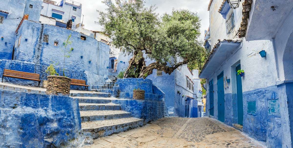 Błękitne miasto Chefchaouen w Maroku puzzle online