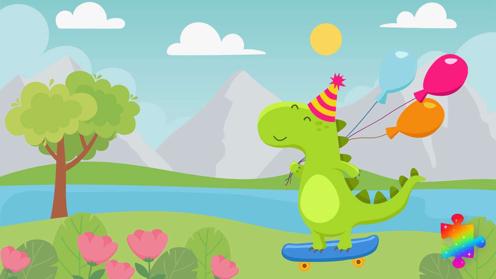 Urodziny dinozaura puzzle online