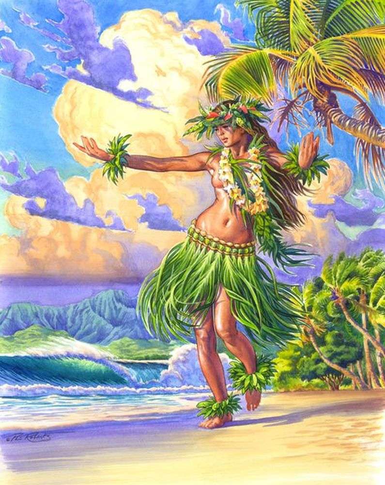 Hawajska dziewczyna hula puzzle online