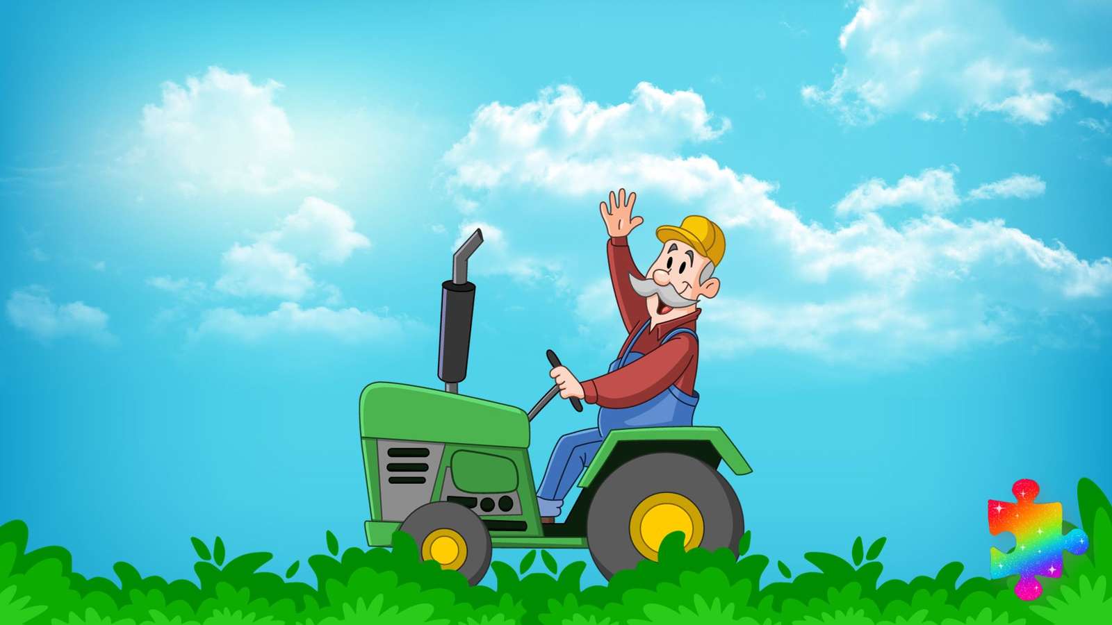 Szczęśliwy traktor puzzle online