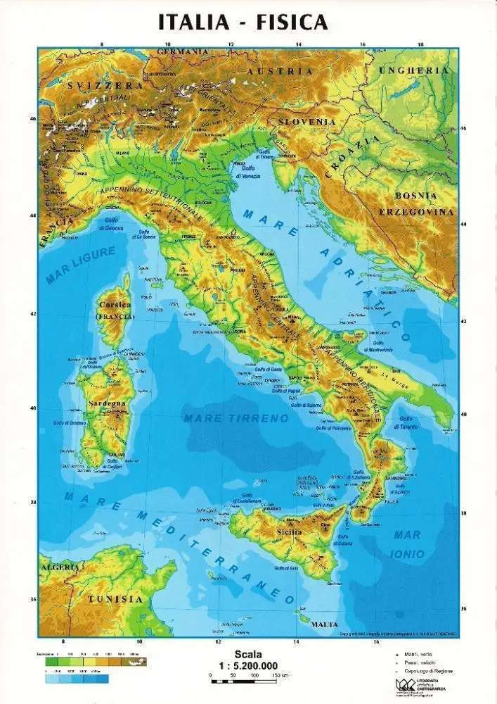 Mapa fizyczna Włoch puzzle online