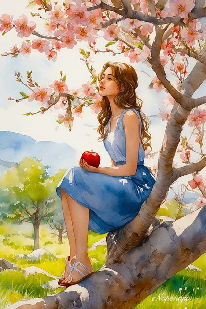 kwitnąca jabłoń puzzle online