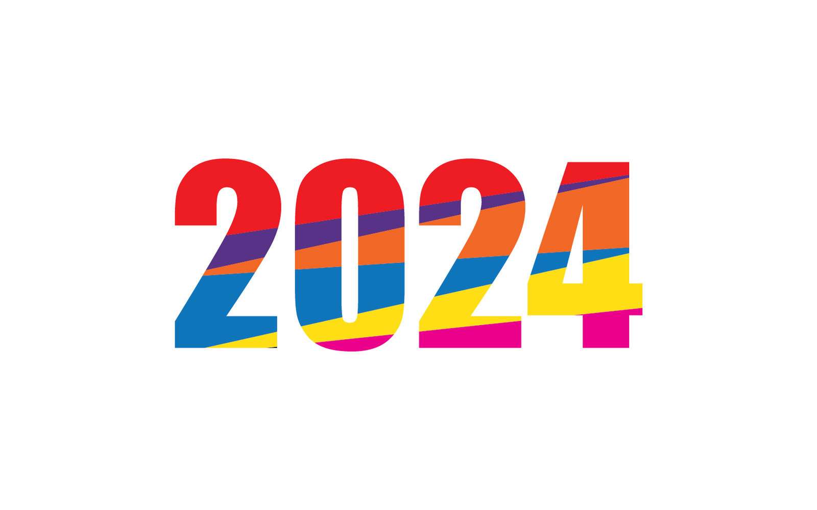 Happy New Year 2024 Logo and Symbol Gráfico por De puzzle online