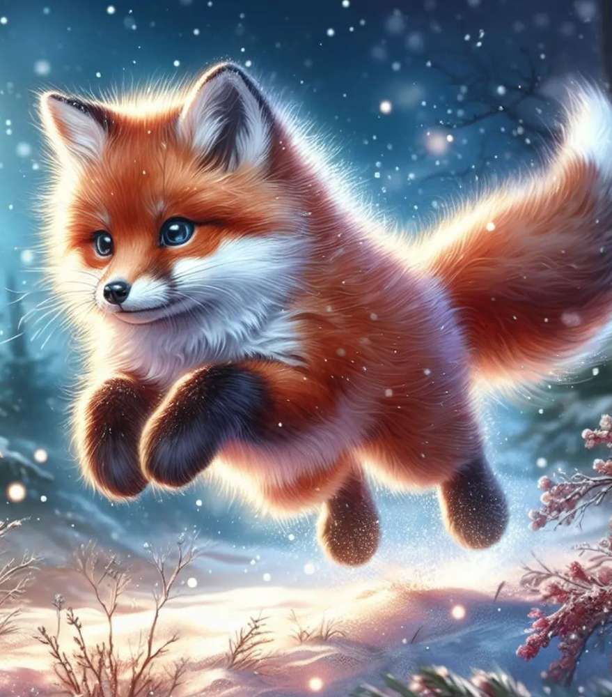 Foxy Zabawa na śniegu puzzle online