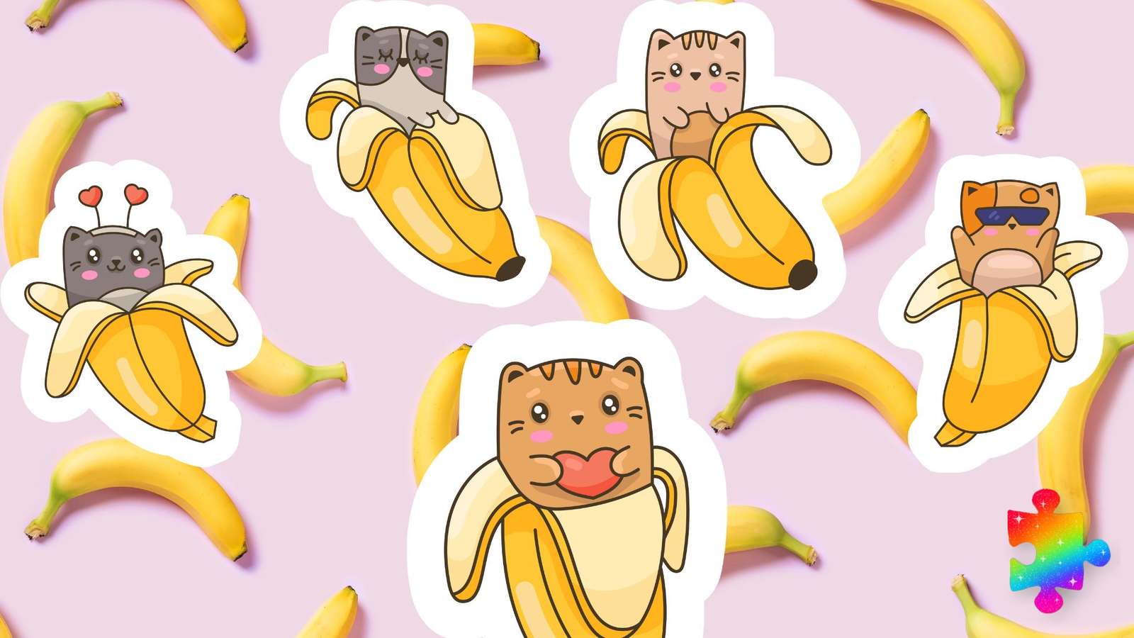 Bananowe koty puzzle online
