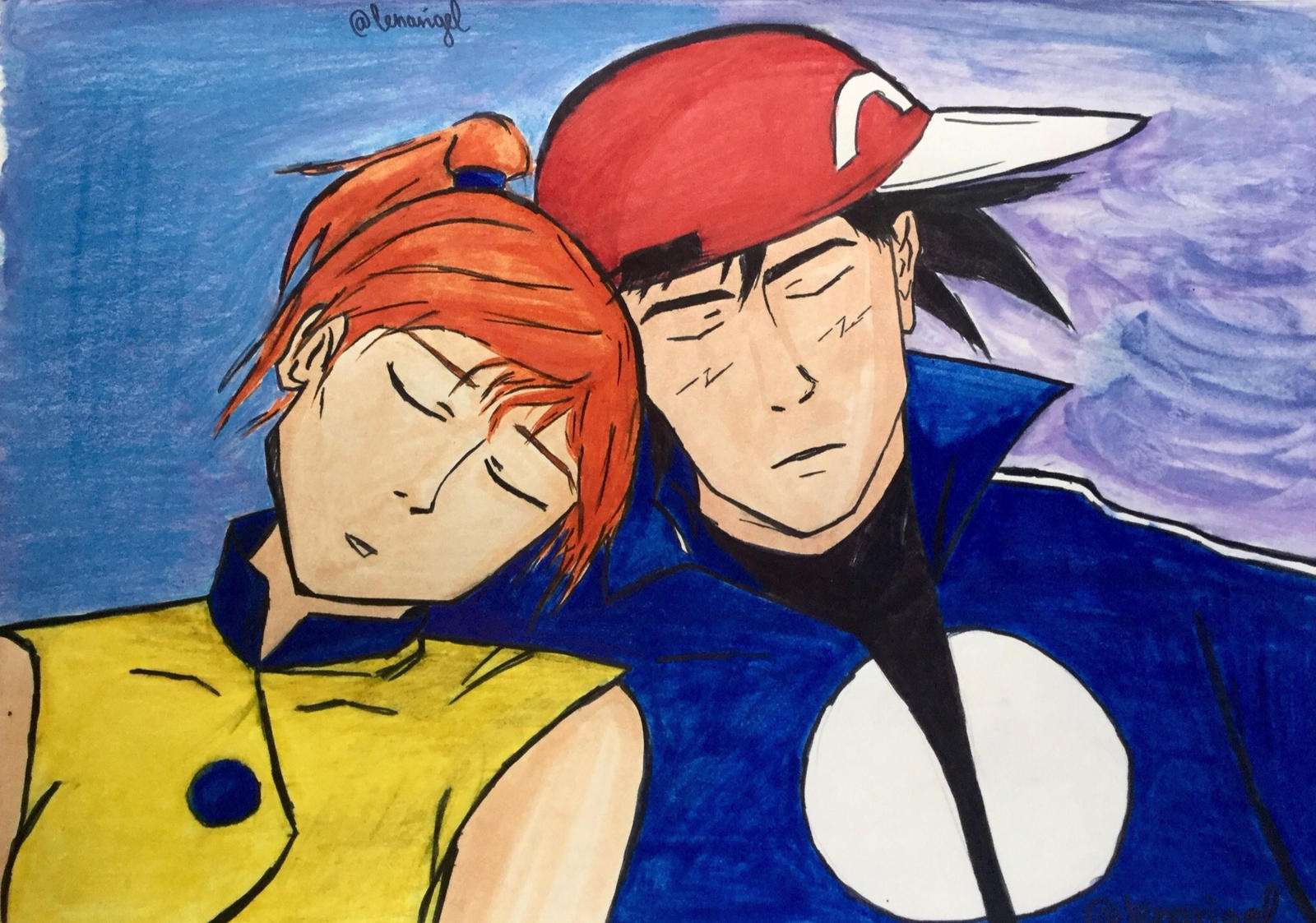 Ash i Misty narysowani jak Korra i Mako puzzle online
