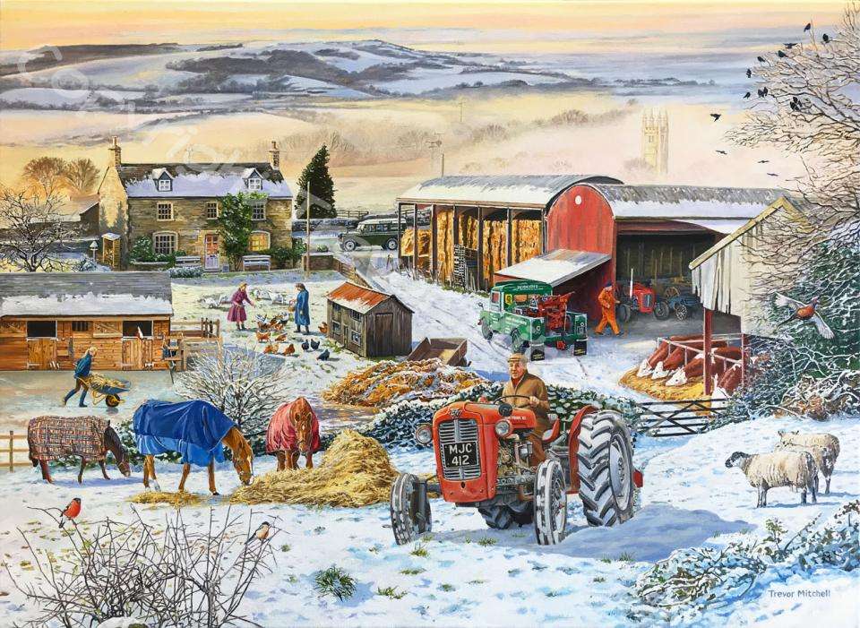 Zima na farmie puzzle online
