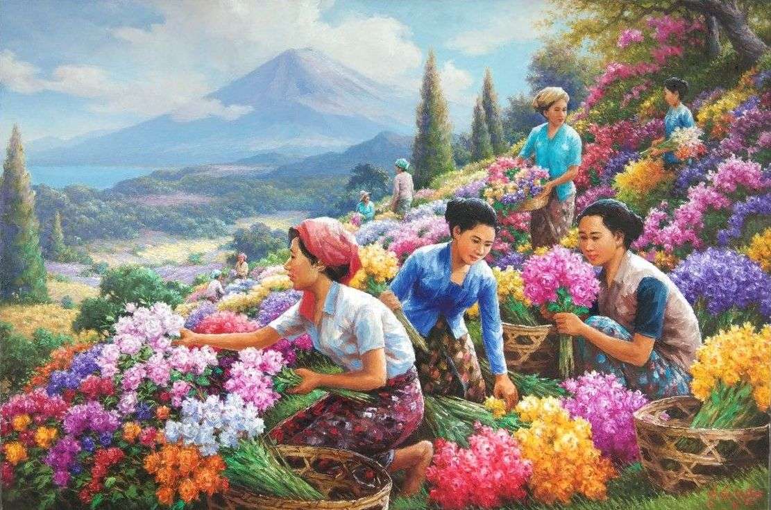 Zbiór kwiatów puzzle online