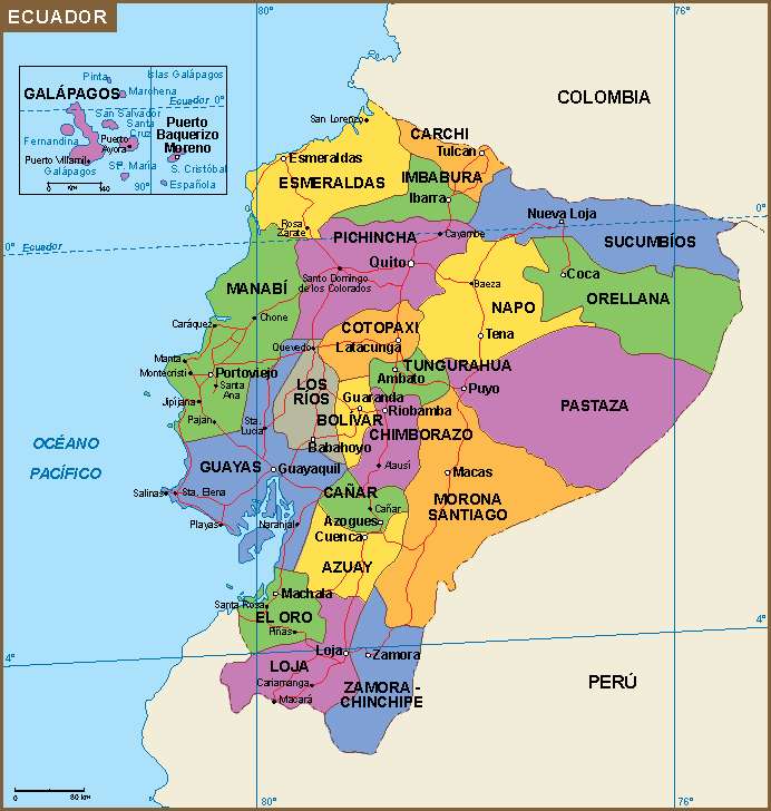 Mapa Ekwadoru puzzle online