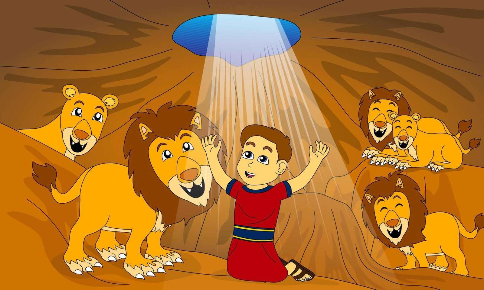 lwy w jaskini puzzle online