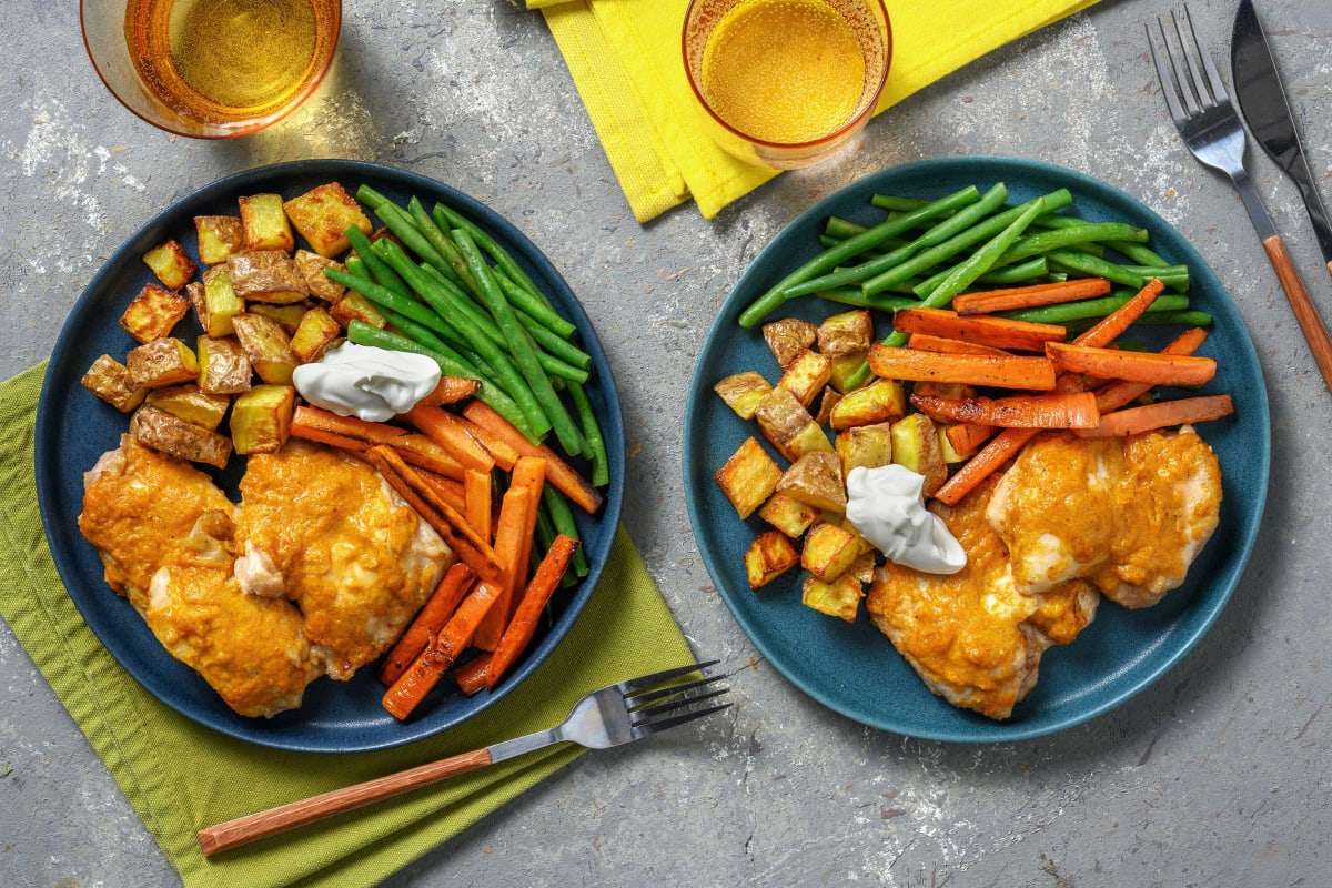 Obiad z kurczakiem w curry dla dwojga puzzle online