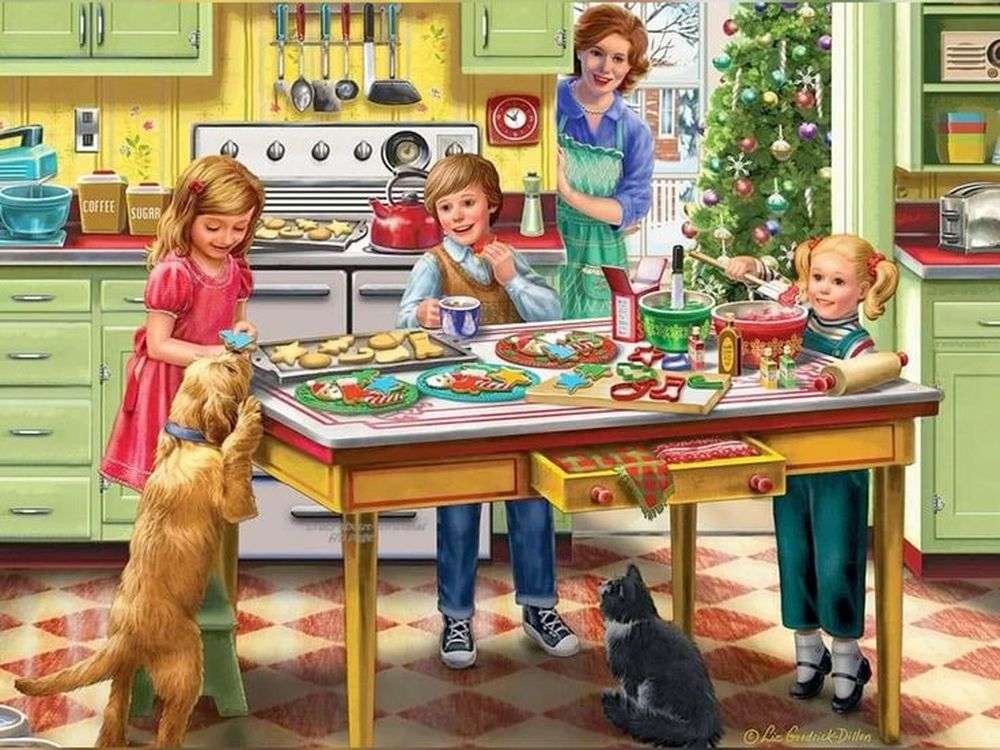 W kuchni z mamą puzzle online