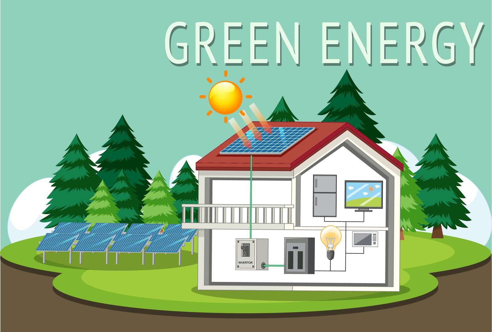 Energia słoneczna Zielona energia puzzle online