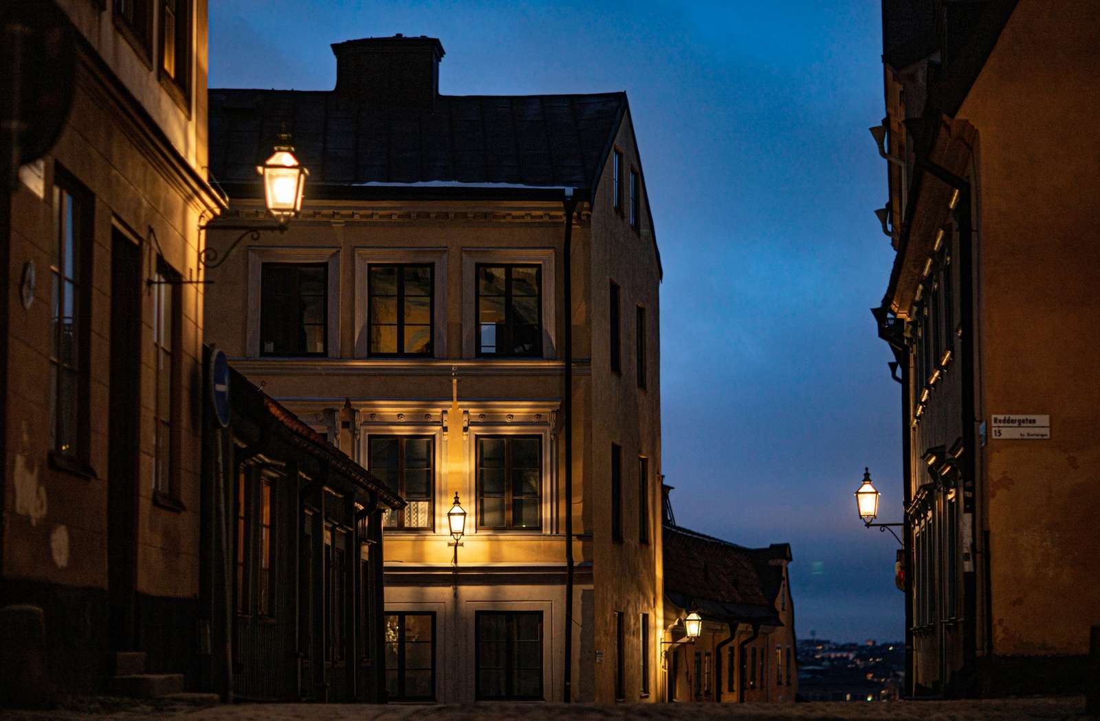 Sztokholm, Szwecja, nocny widok puzzle online