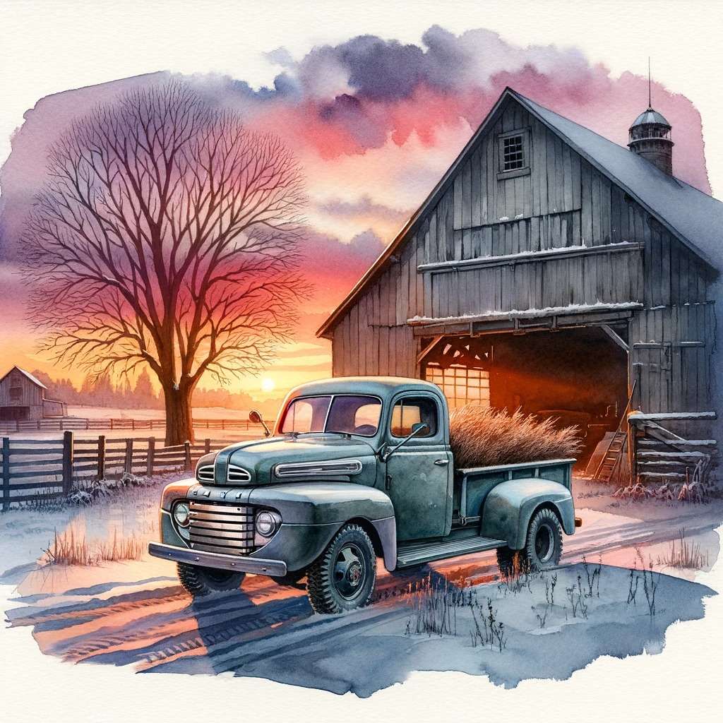 Stara ciężarówka rolnicza puzzle online
