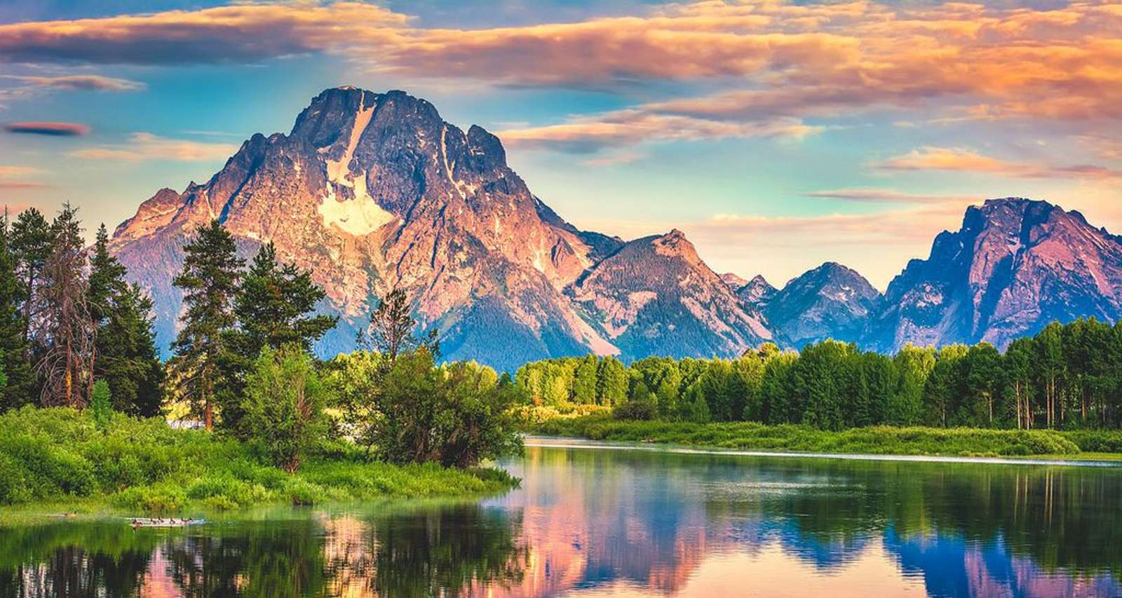 piękny górski krajobraz, las z ślicznym jeziorkiem puzzle online