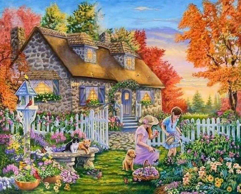 Piękny dzień w ogrodzie puzzle online