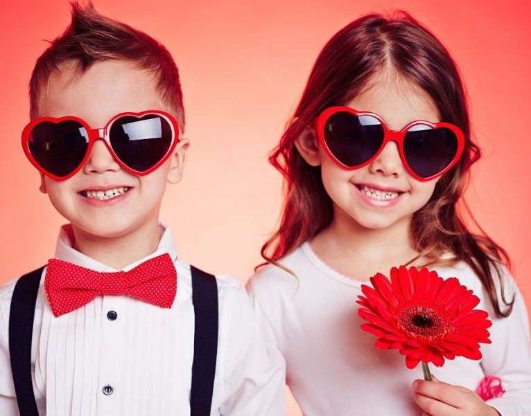 Okulary dla dzieci - serca puzzle online