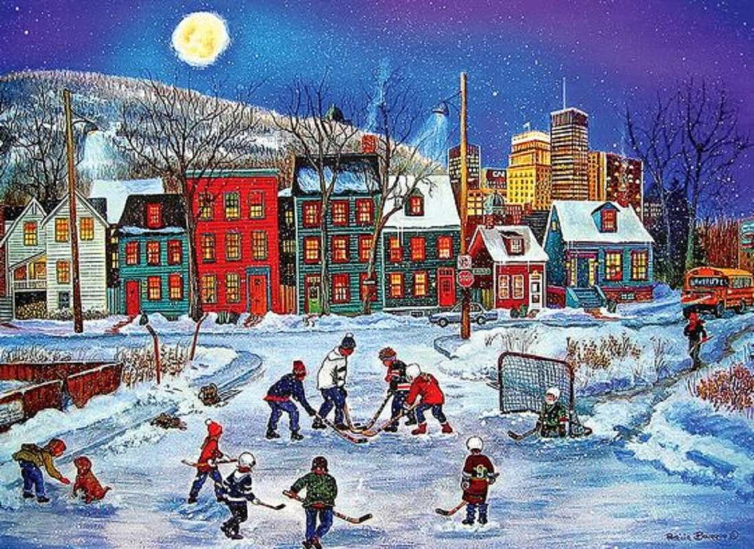 Nocny mecz hokejowy puzzle online