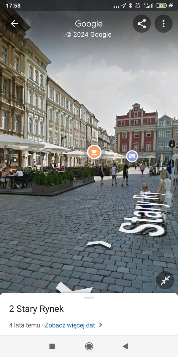 Stary rynek Poznań Mapy Google puzzle online