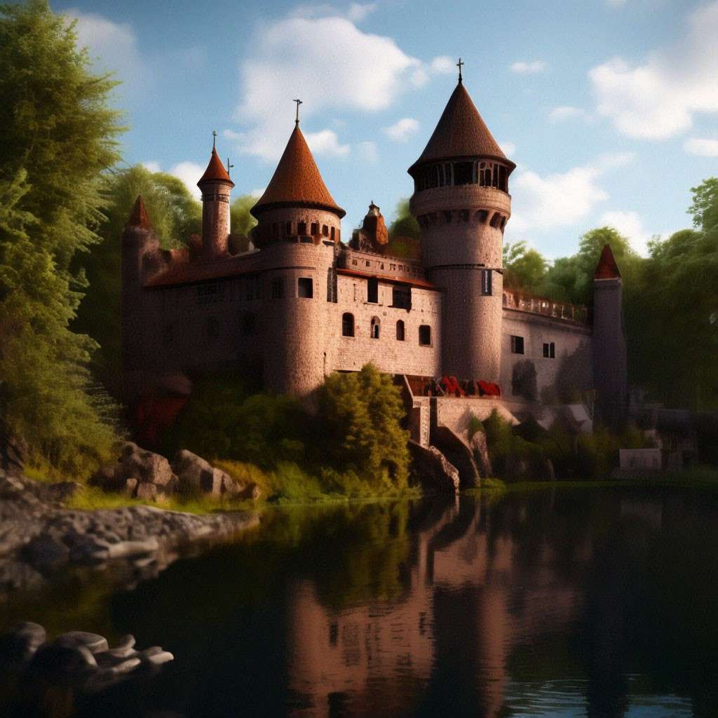 Zamek na brzegu puzzle online