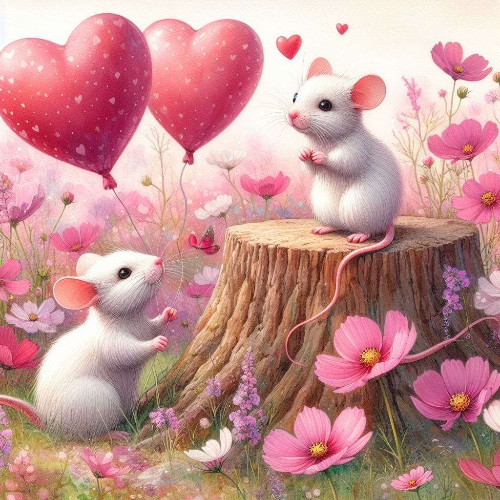 Mysz Walentynki puzzle online
