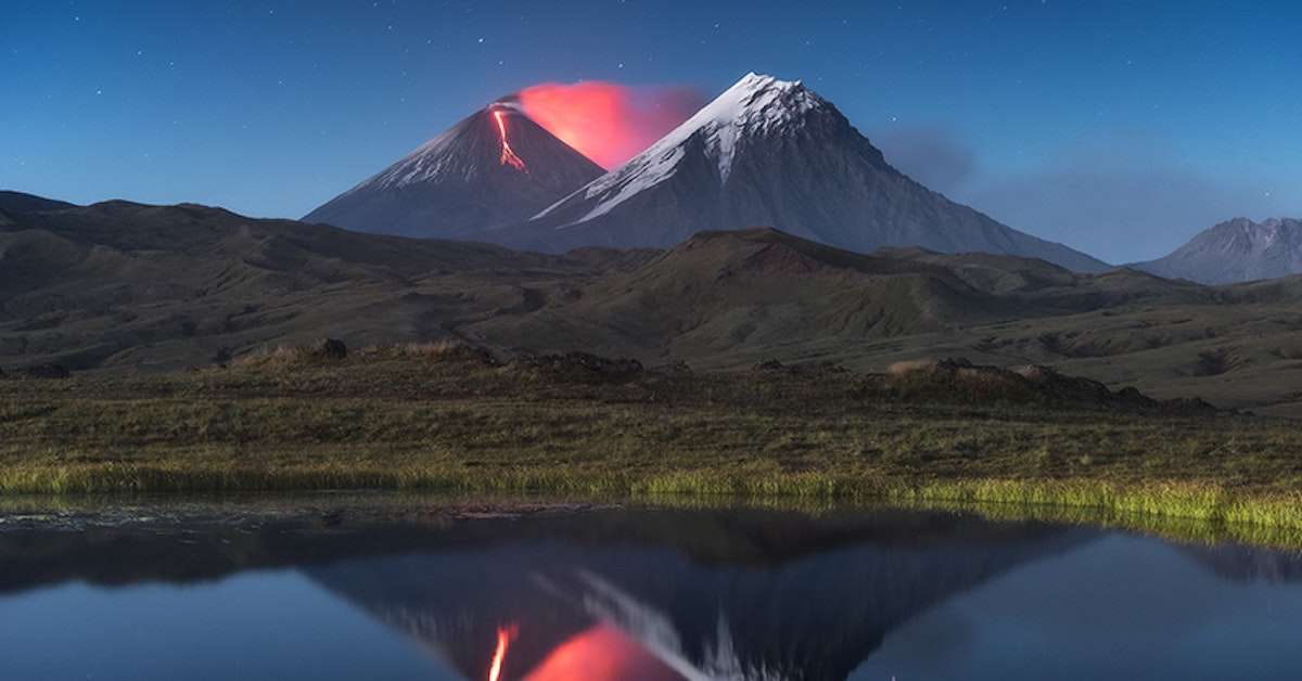 aktywny wulkan Kamczatka w Rosji puzzle online