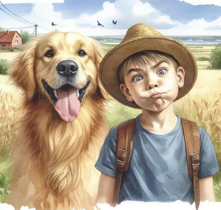 Chłopiec i jego pies puzzle online