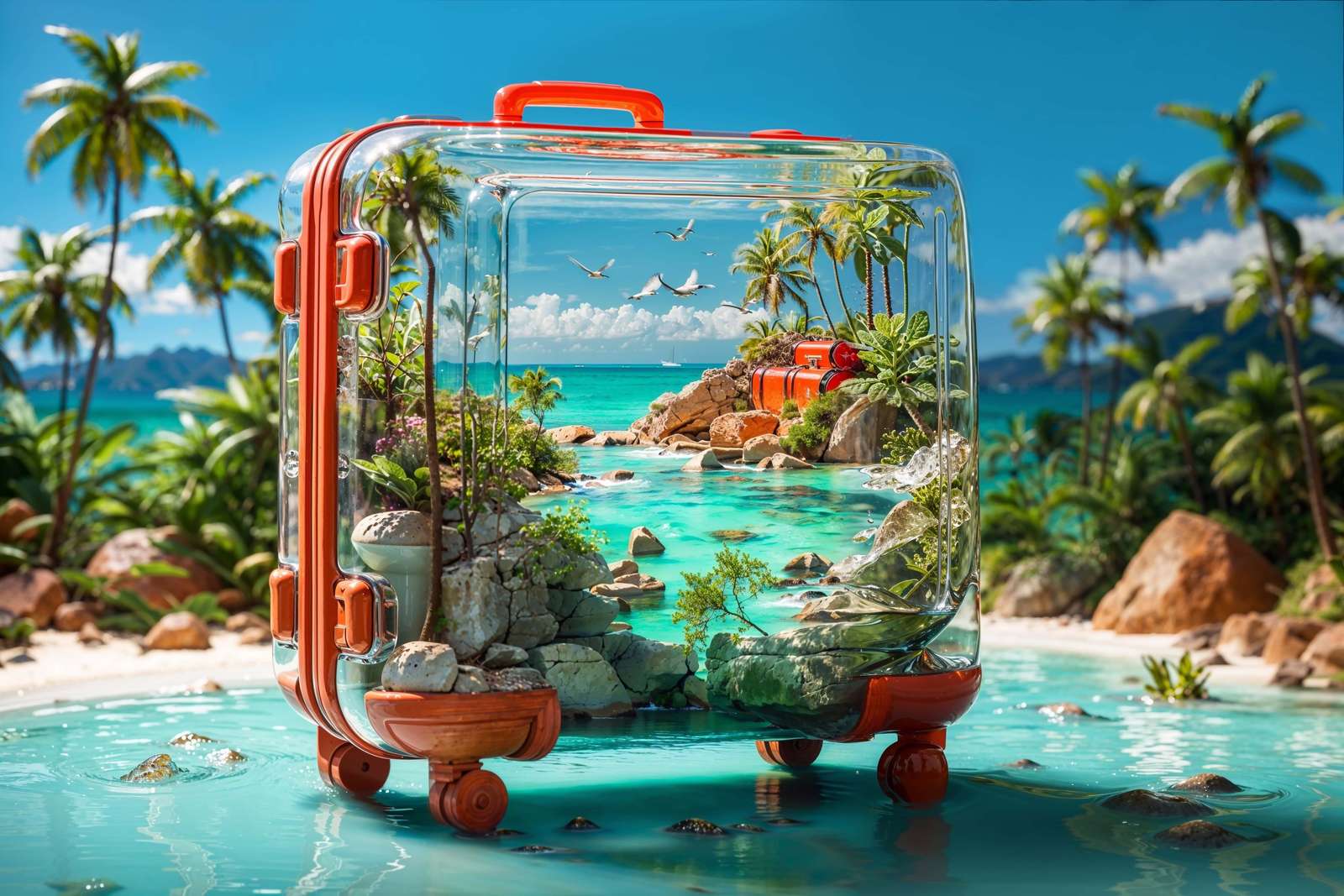 Tropikalna walizka na wakacje puzzle online