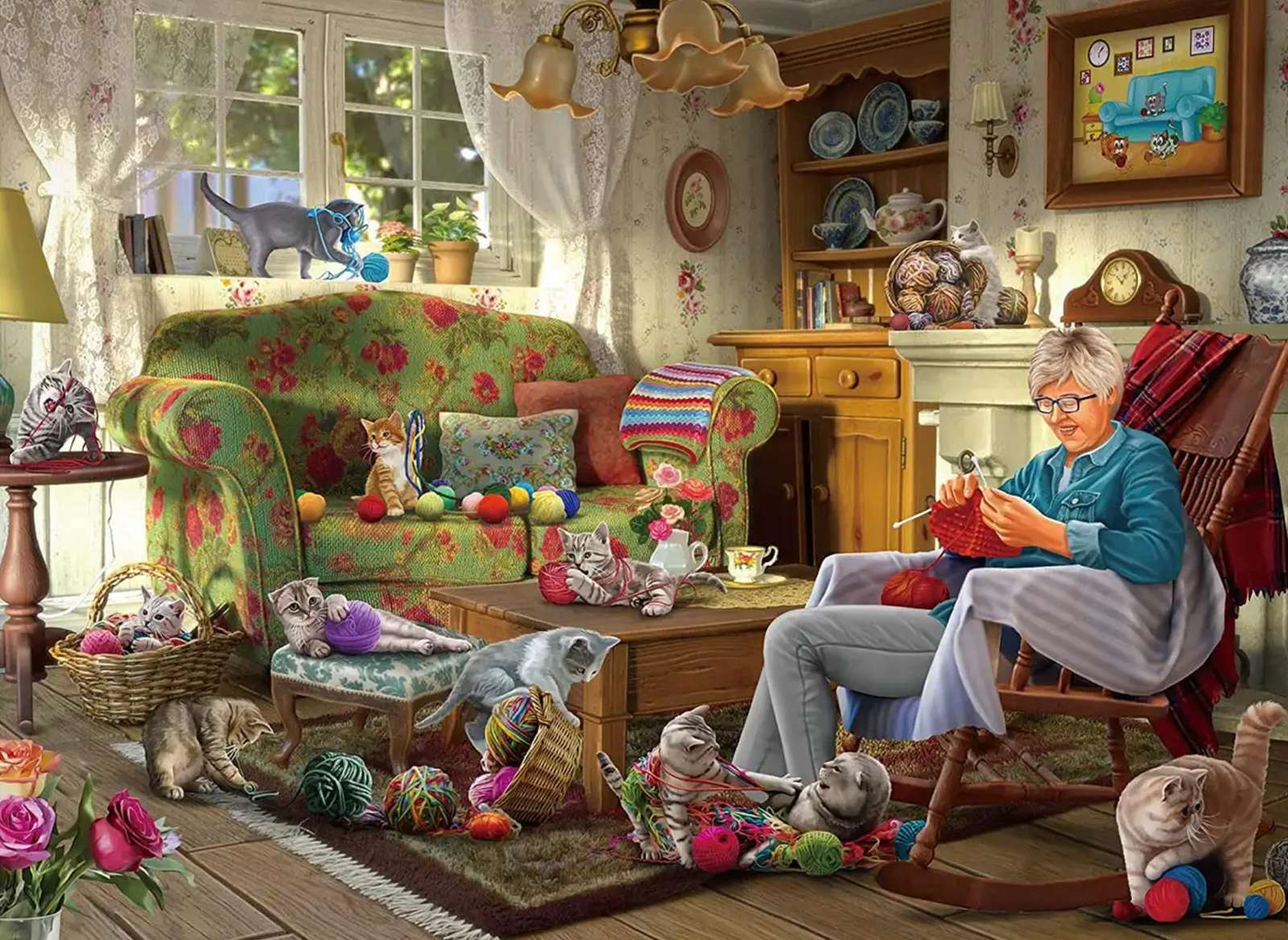 Babcia i koty puzzle online