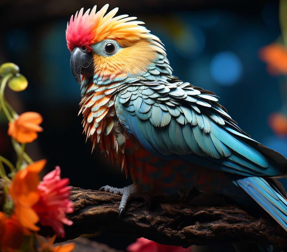 Kolorowa papuga puzzle online