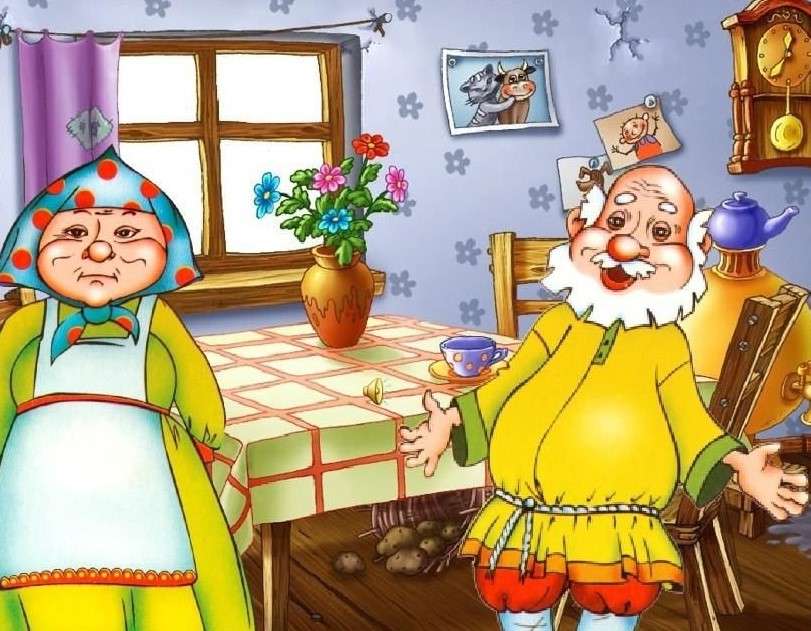 Babcia z dziadkiem w kuchni puzzle online