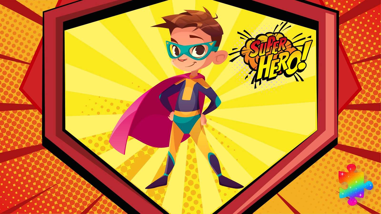 Fajny superbohater puzzle online