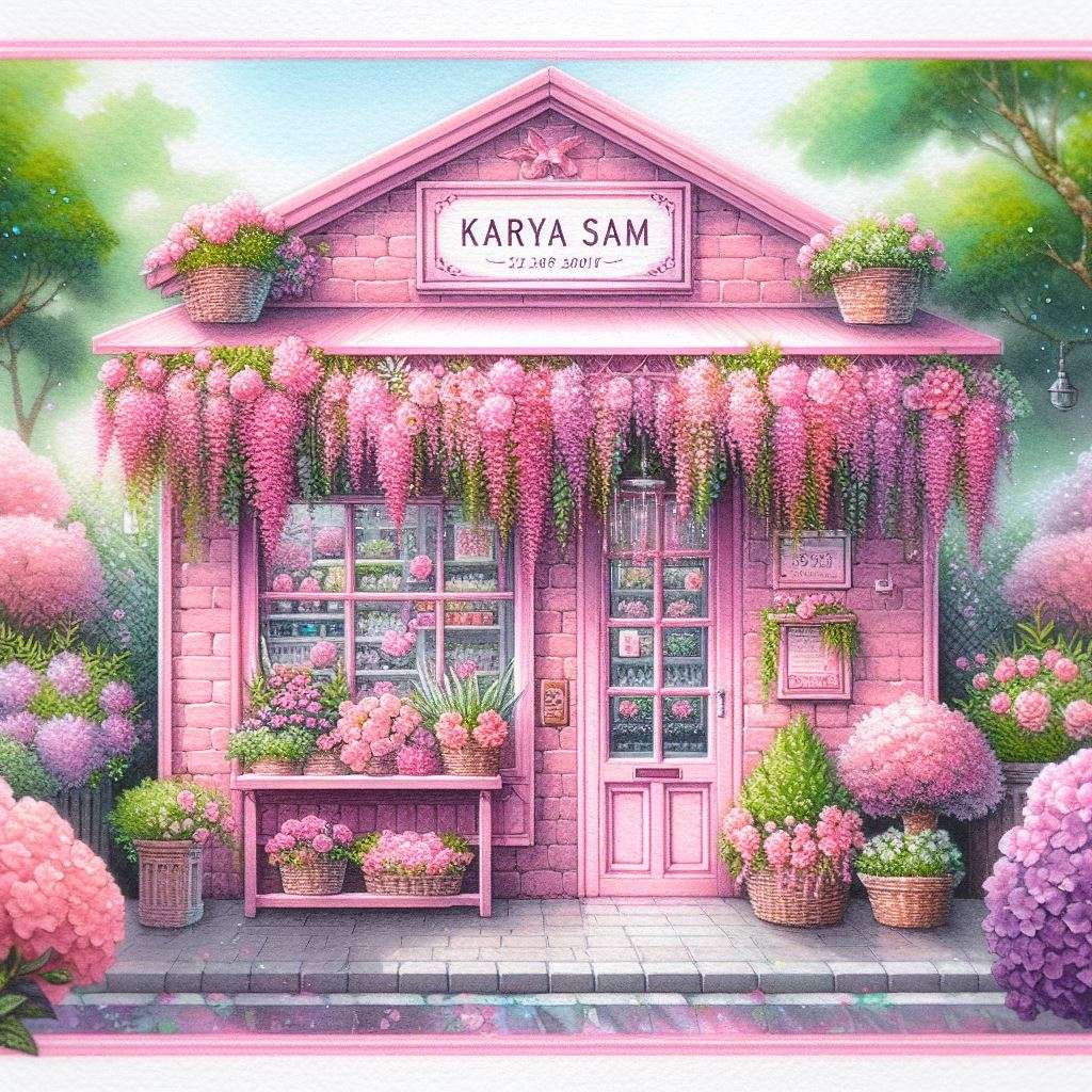 Różowy sklep puzzle online