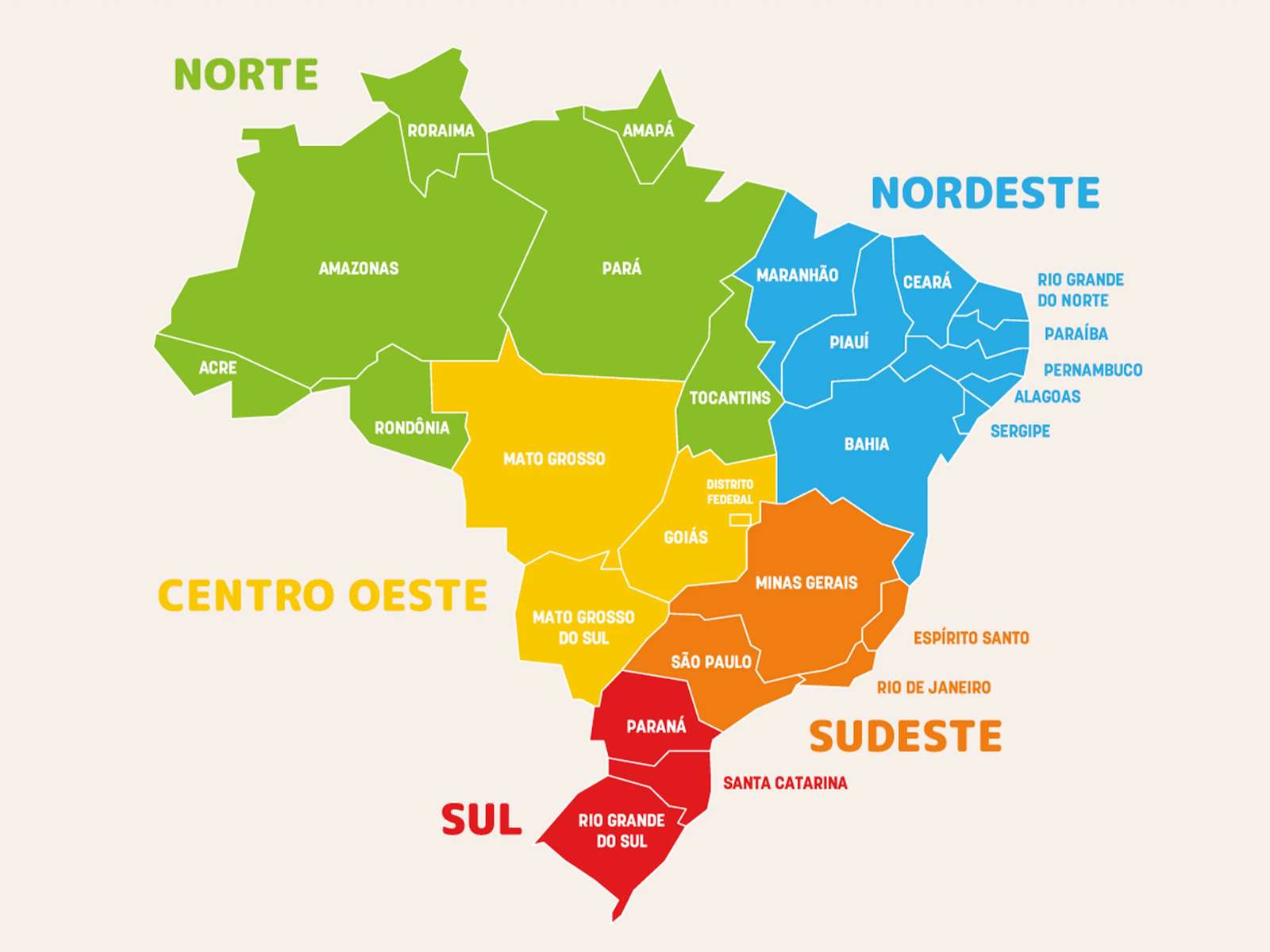 Regiony Brazylii puzzle online