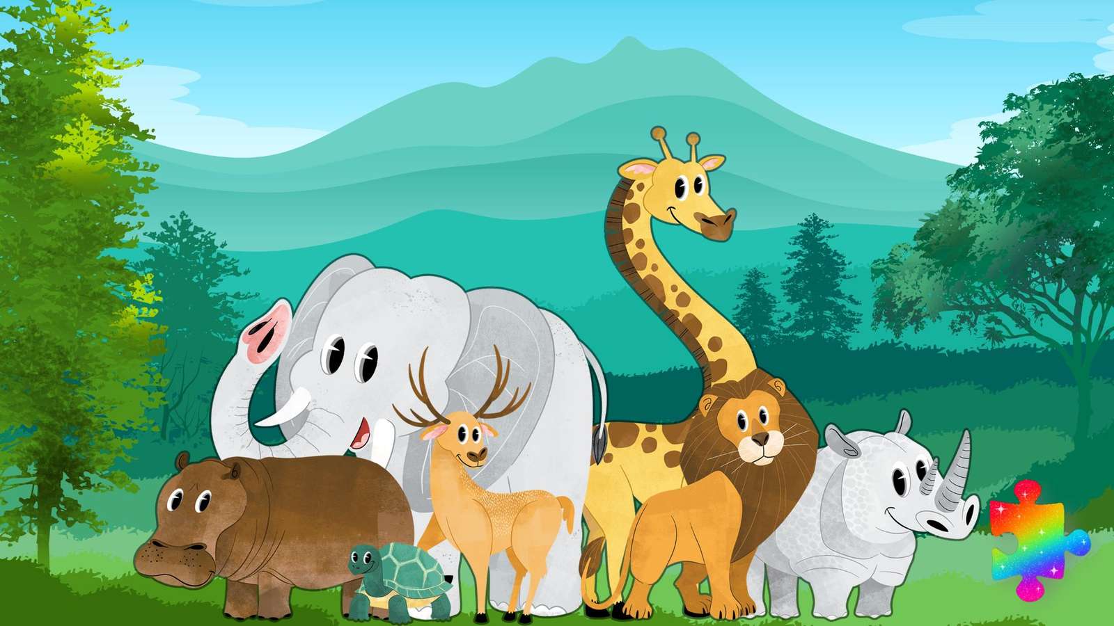 Szczęśliwe Zwierzęta puzzle online