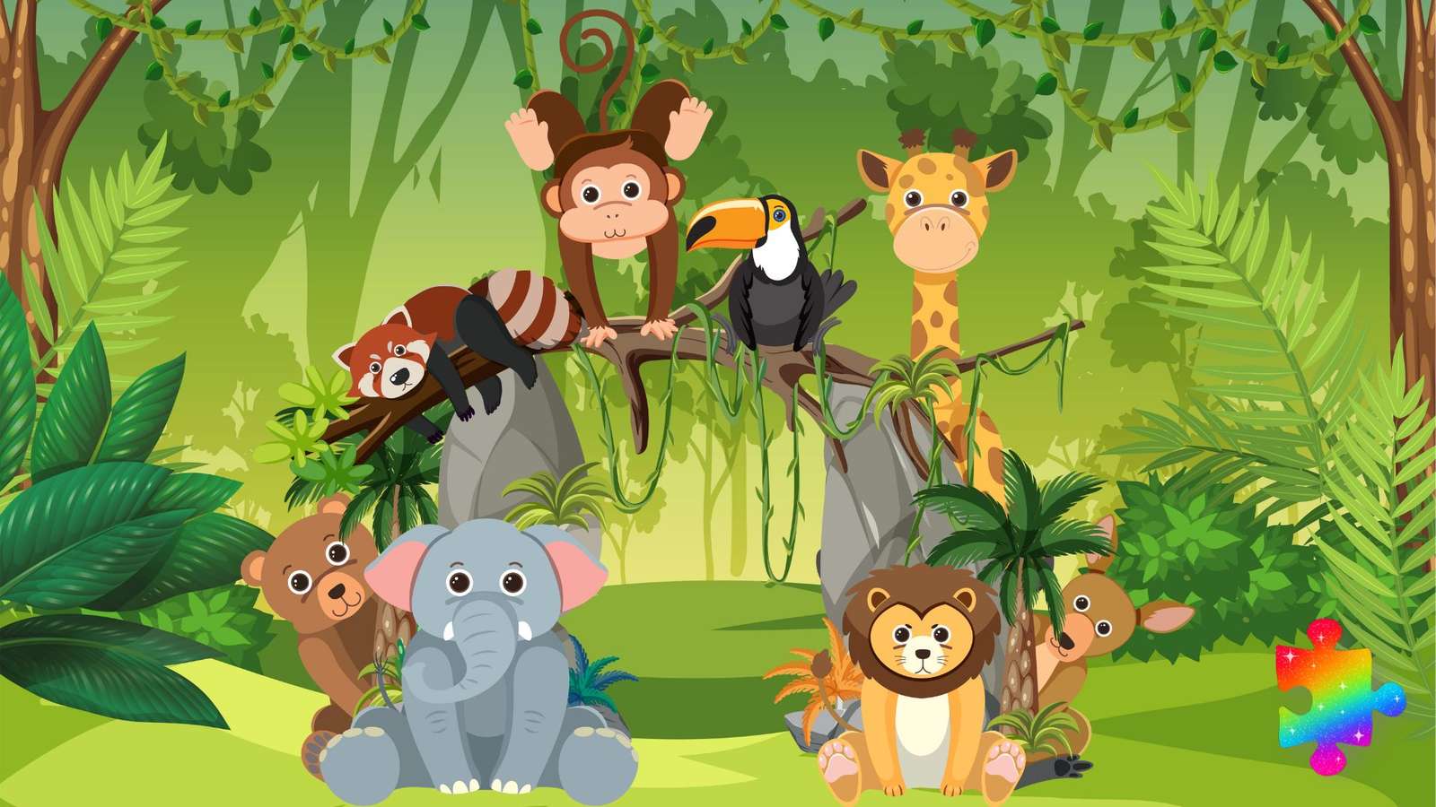 Zwierzęca dżungla puzzle online