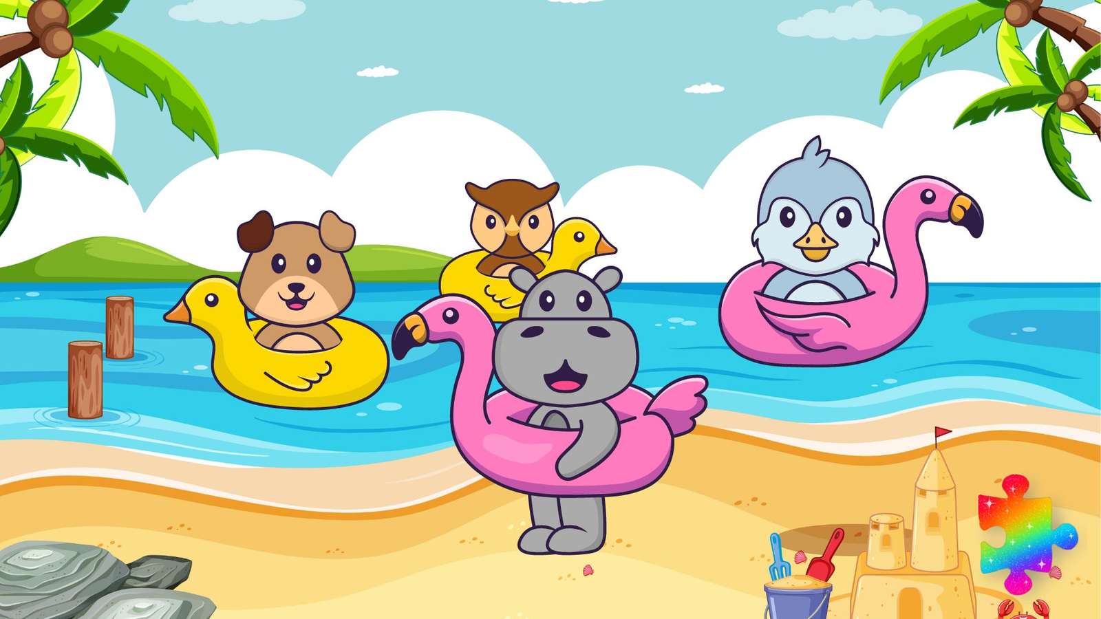 Zwierzęta z plaży puzzle online