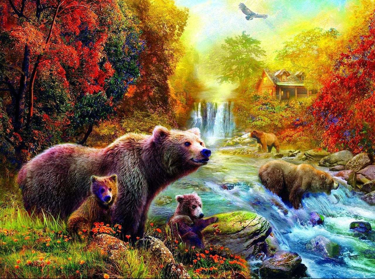 Niedźwiedzie w naturze puzzle online