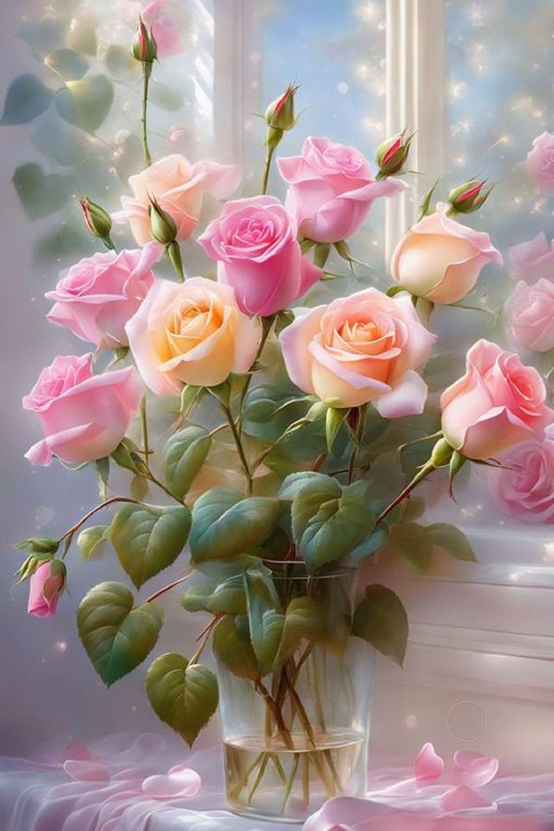 Piękne i delikatne róże puzzle online