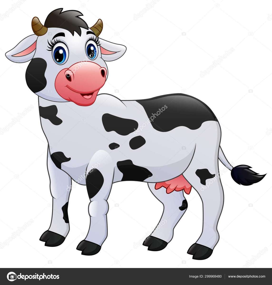 krowa maluje puzzle online