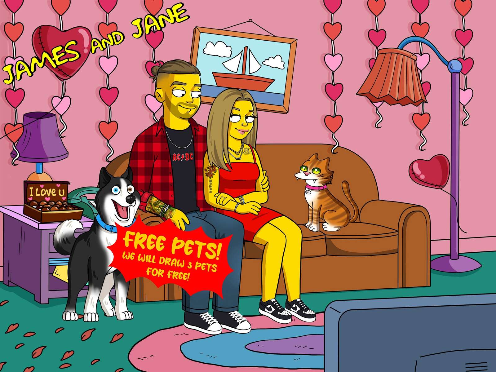 Walentynki Simpsona puzzle online