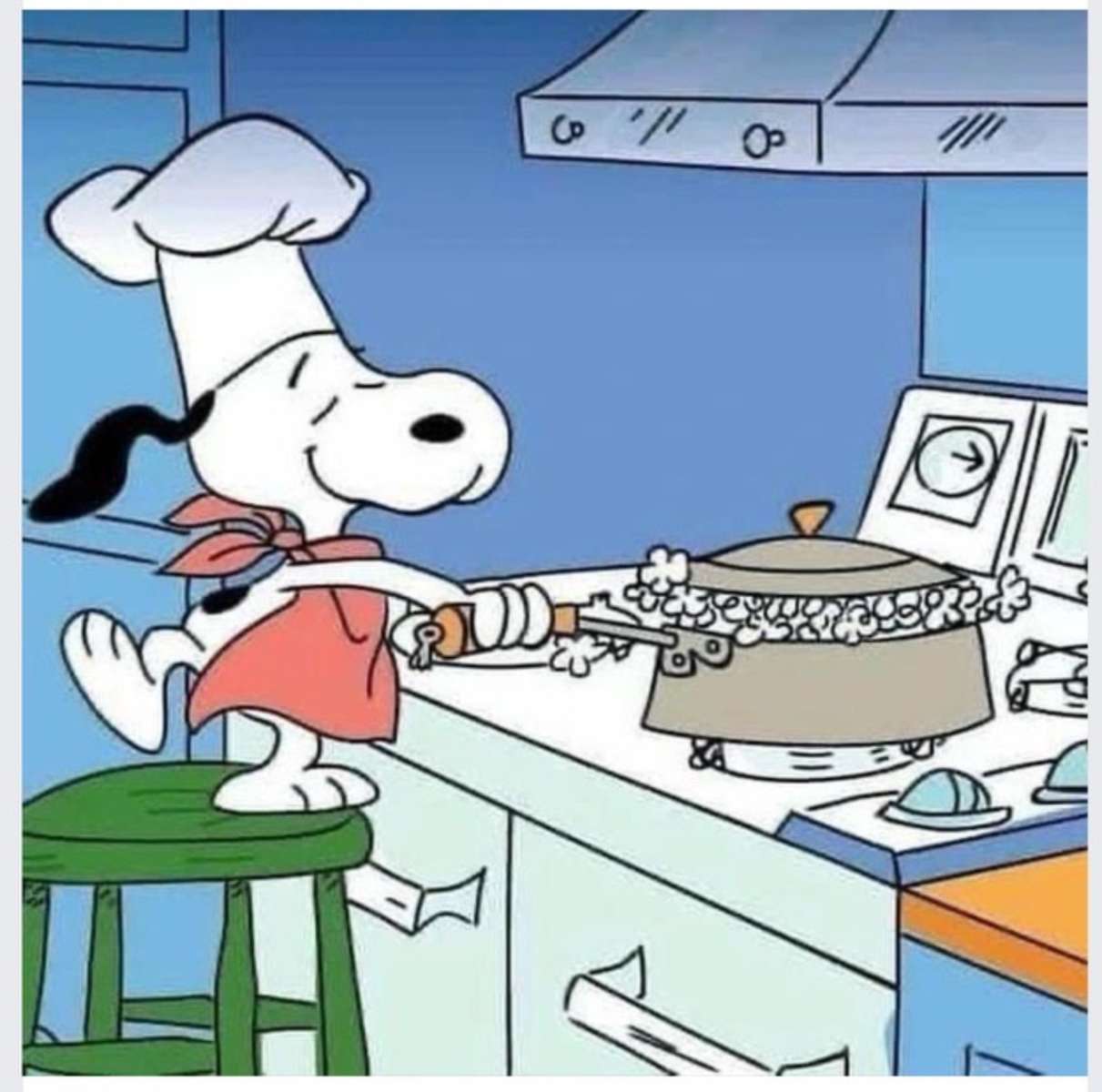 Szef kuchni Snoopy Popsuje kukurydzę puzzle online