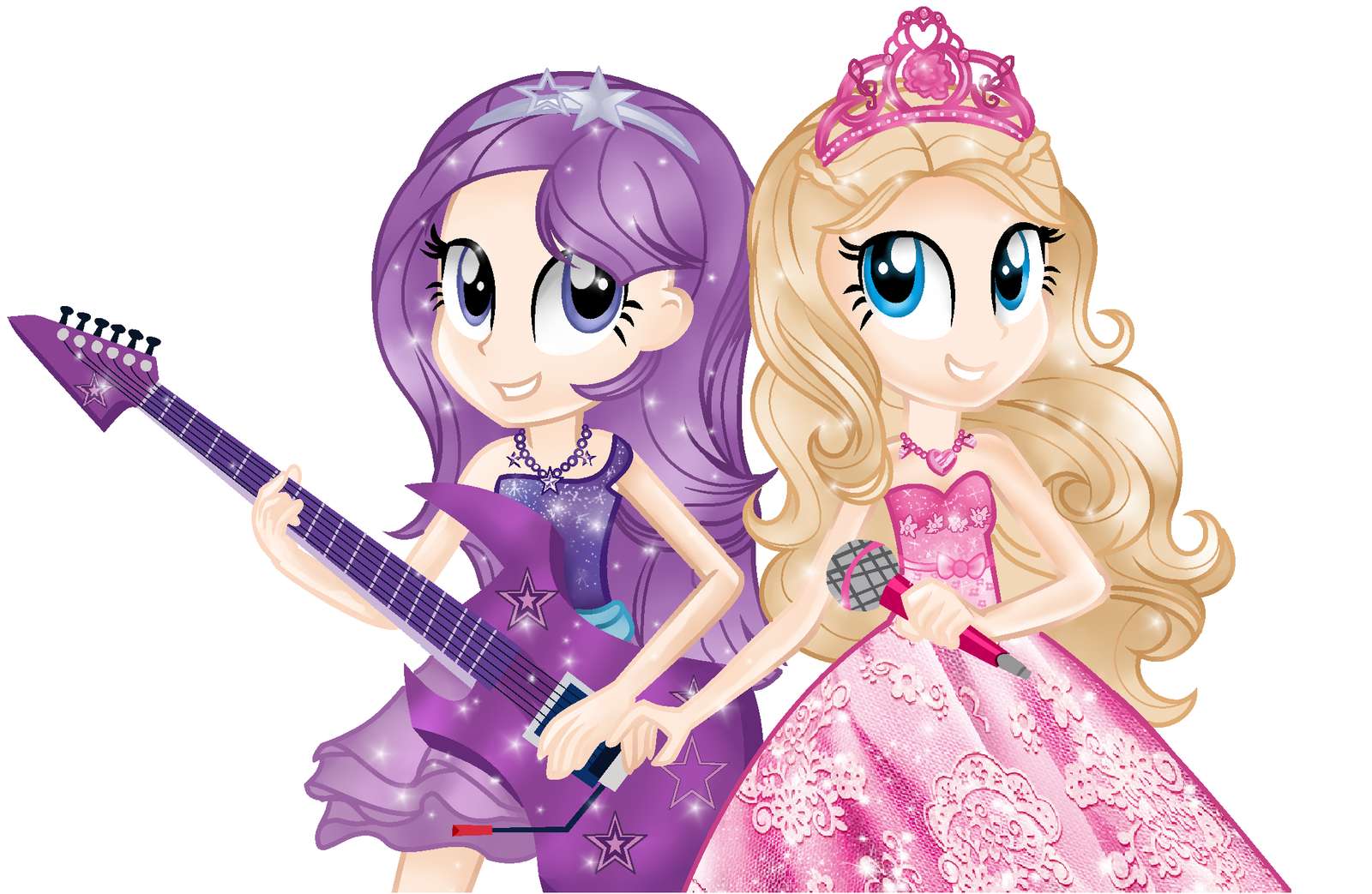 Equestria girls -the princess and popstar puzzle online