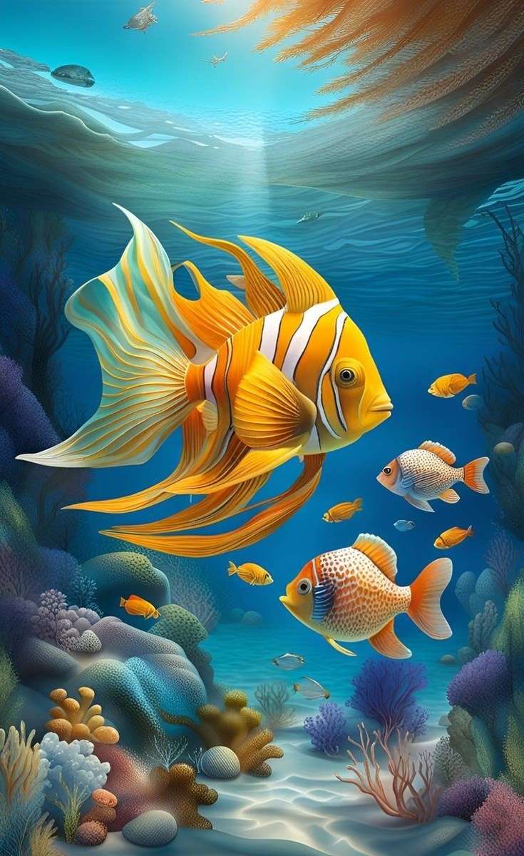 żółto-biała ryba puzzle online