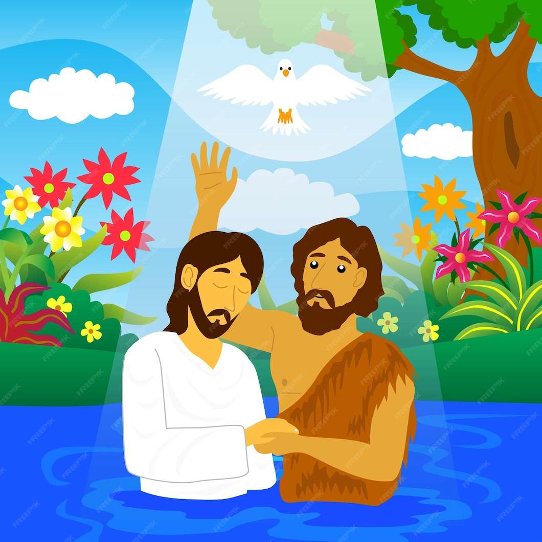 Jezus jest ochrzczony puzzle online