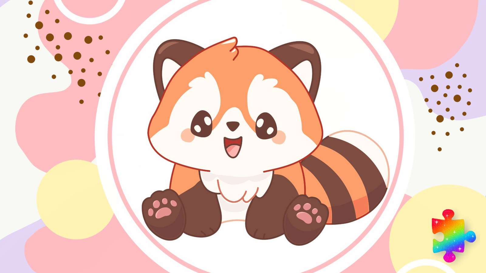 Śliczna czerwona panda puzzle online