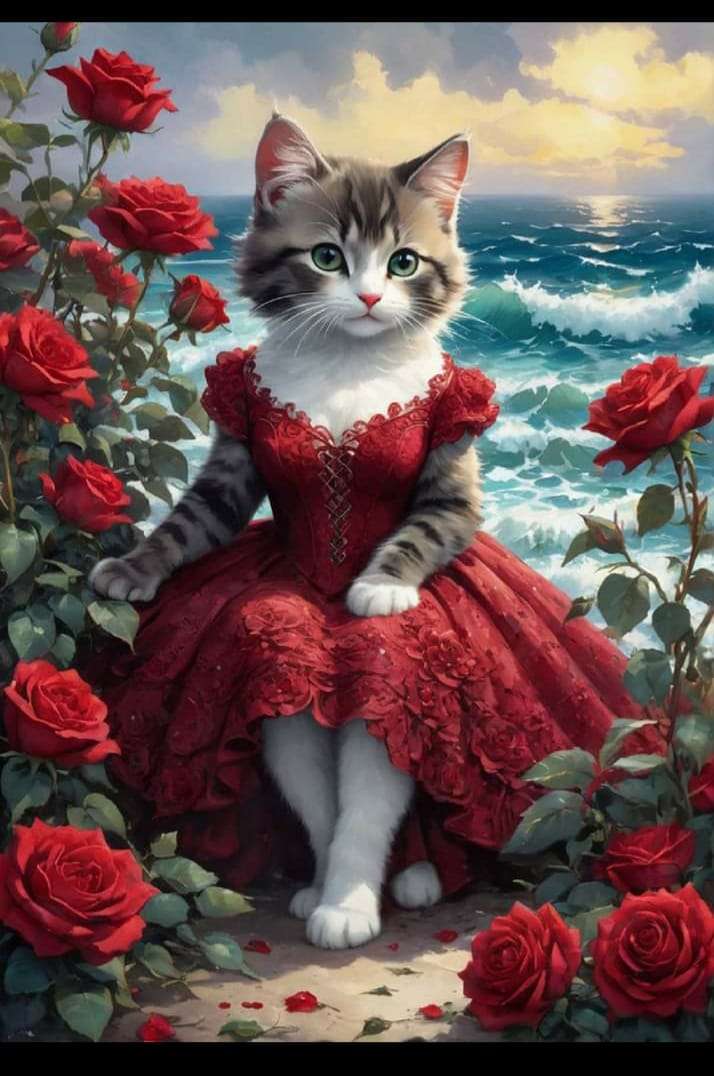 kot w sukience puzzle online
