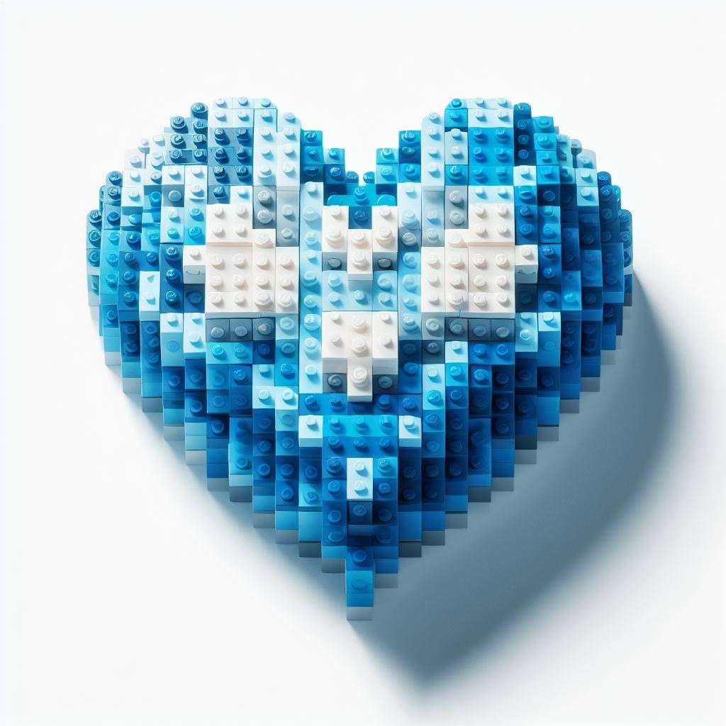 niebieskie serce puzzle online